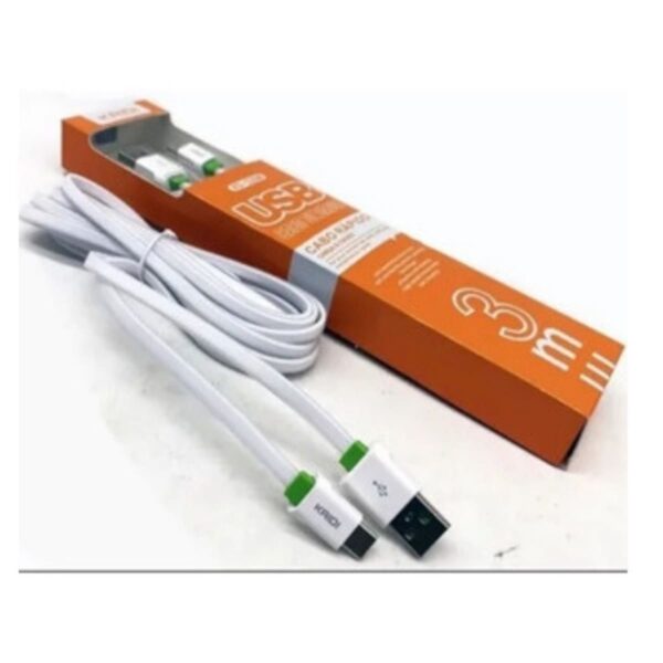 Cabo Dados e Carregamento 3 Mt Usb Para Ceular Kaidi KD-330C
