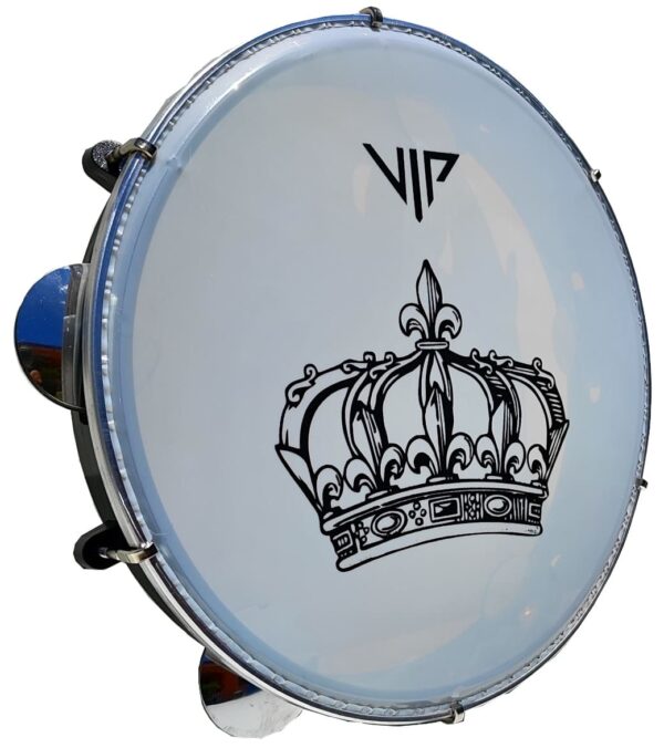 Pandeiro Vip 10 Pele Leitosa Coroa 2 Abs Platinelas Inox br