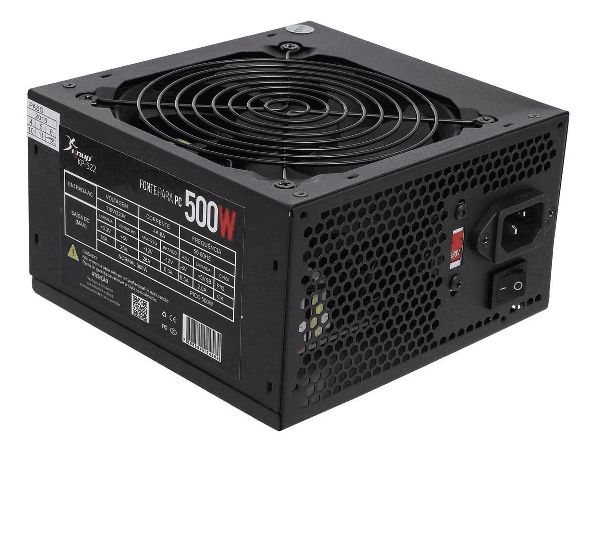 Fonte ATX 500W Reais 24 Pinos 2 SATA - KP-522 - Knup