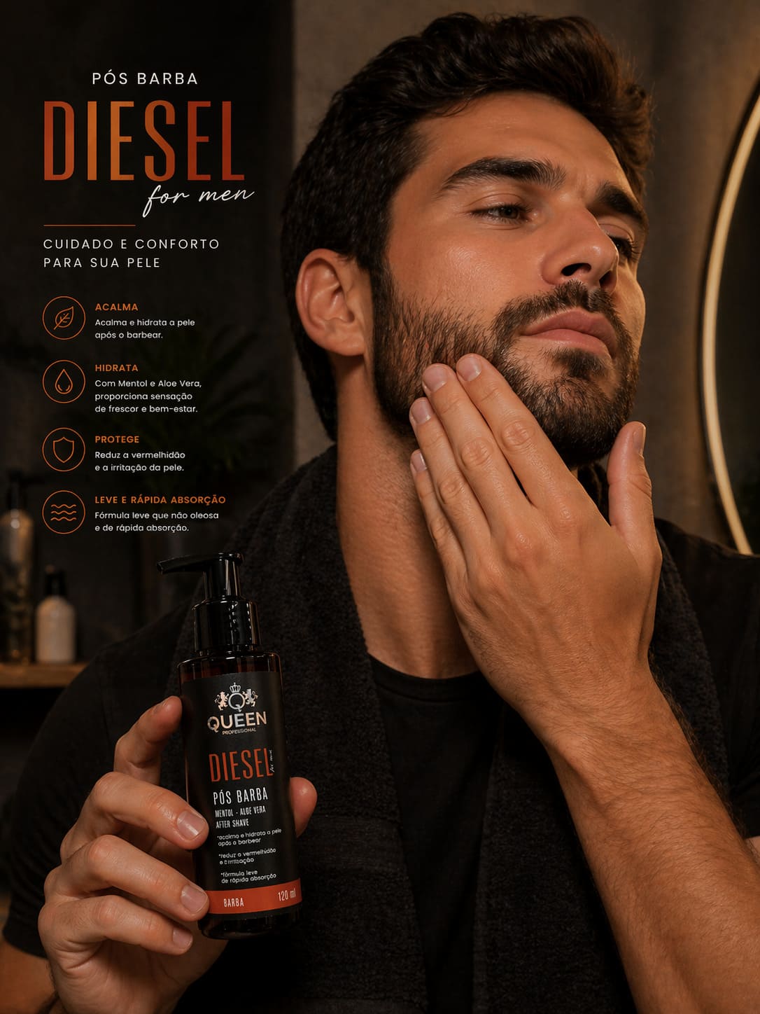 Pós Barba Queen Diesel 120ml Premium o Melhor da Categoria - Image 4