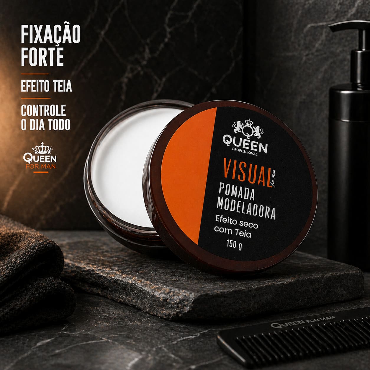 Pomada Modeladora Queen Visual 150g Efeito Teia Boa Fixação - Image 3
