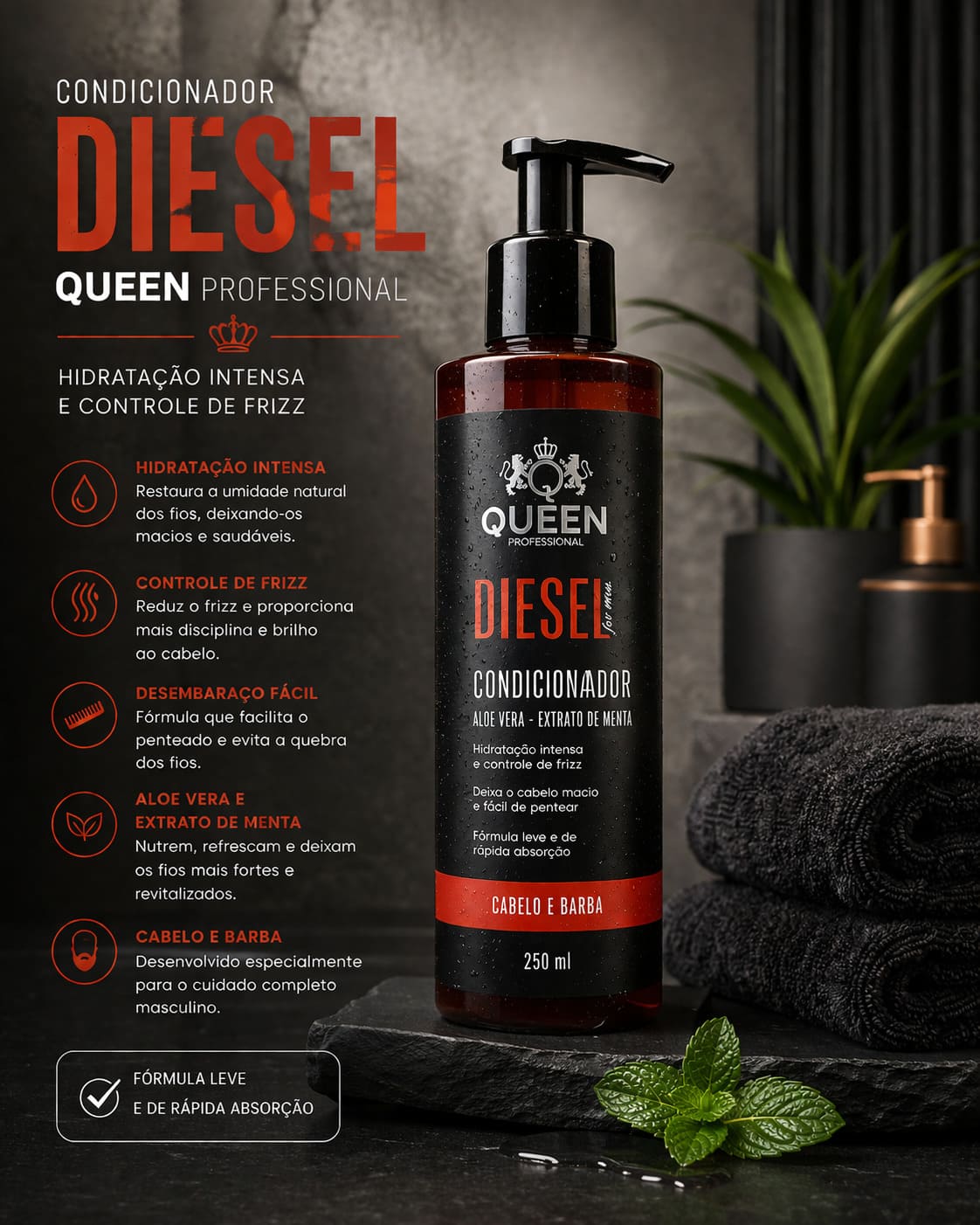 Melhor Condicionador Queen Diesel 250ml Hidratação Total - Image 6