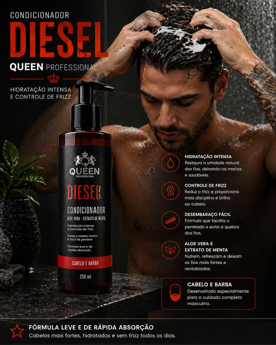 Melhor Condicionador Queen Diesel 250ml Hidratação Total - Image 4