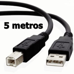 Cabo USB Para Impressora 5 Metros - Cabo USB AM / BM 5 Metros