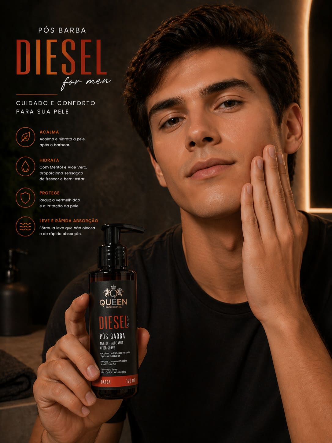 Pós Barba Queen Diesel 120ml Premium o Melhor da Categoria - Image 5