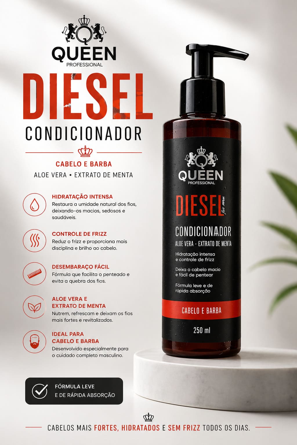 Melhor Condicionador Queen Diesel 250ml Hidratação Total - Image 2